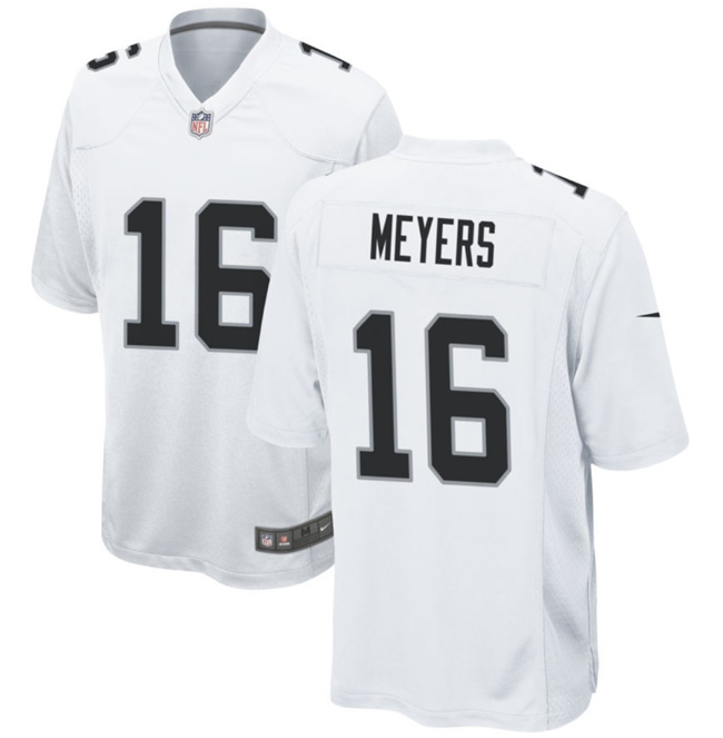 Men's Las Vegas Raiders #16 Jakobi Meyers White Football Stitched Game Jersey